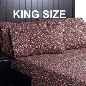 Charisma 6 Piece Microfiber Sheet Set KING Size Floral Color Multi Pattern